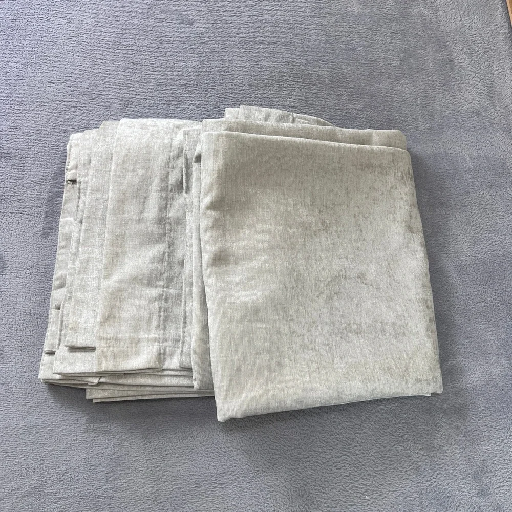 Lauren Ralph Lauren Home Silver Faux Curtain Panels Set‎ 2( 50x96) Textured Long